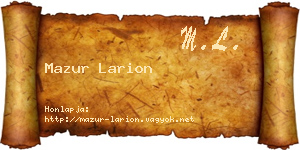 Mazur Larion névjegykártya